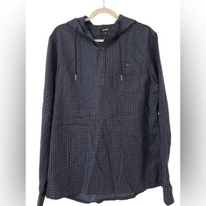 Express Men's Houndstooth Hoodie Medium Navy Blue Black